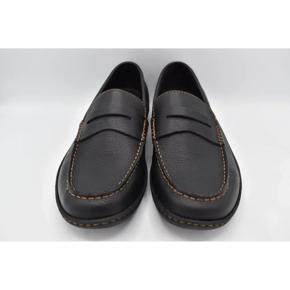 Born Mens Size 11 Simon III Black‎ Full Grain Leather Slip On Loafers Shoes